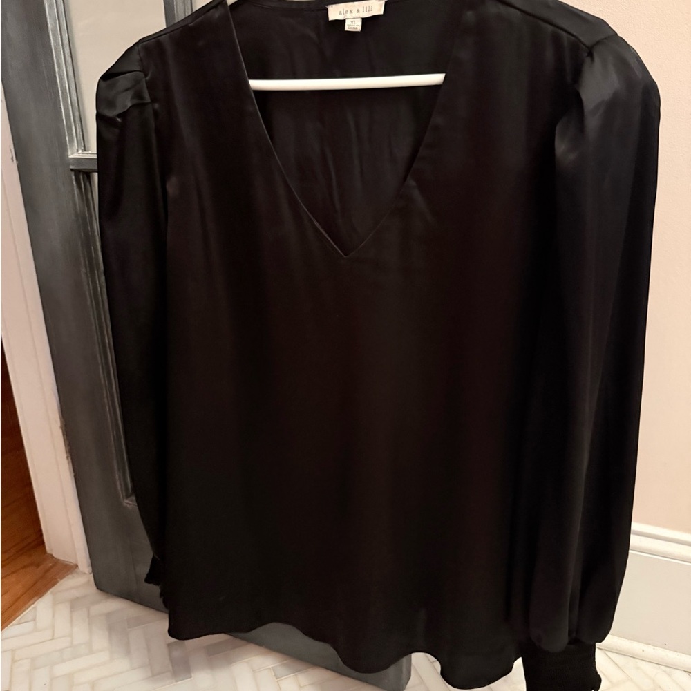 Aritzia Black Long Sleeve Blouse